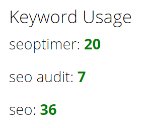 Keyword usage